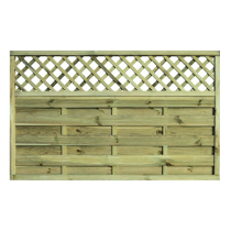 1.2mHx1.8mW HORIZONTAL LATTICE TOP FENCE PANEL GREEN TRTD*