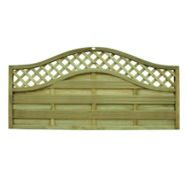 0.9mHx1.8mW OMEGA LATTICE TOP FENCE PANEL GRN TREATED SECOND