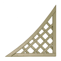 450mm x 450mm DIAMOND TRELLIS CORNER SECTION - GREEN TRTD *