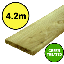 4.2x150x22 SAWN RAIL GREEN TREATED (14'x6"x1")