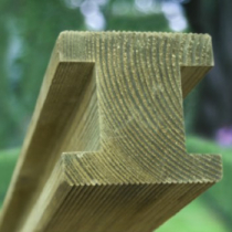 2.4mx90mmx90mm RIBBED 'H' POST PLANED GREEN TREATED UC4 *