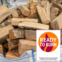 BULK BAG OF KILN DRIED SILVER BIRCH LOGS(0.8cm3)-smaller dia